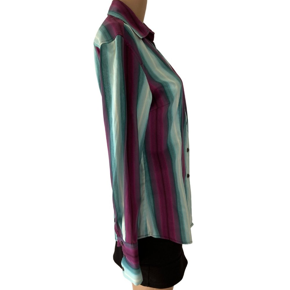 Express Design Studio Size M Striped Blouse - image 2